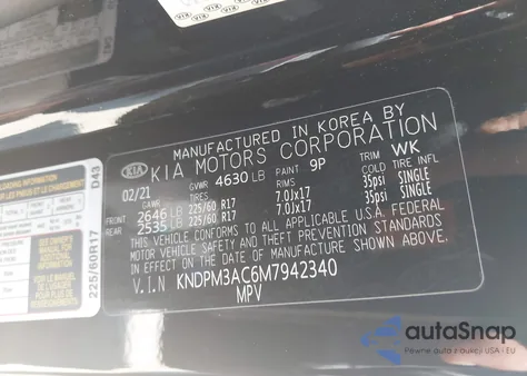 2021 Kia Sportage Lx from USA, damaged, VIN KNDPM3AC6M7942340